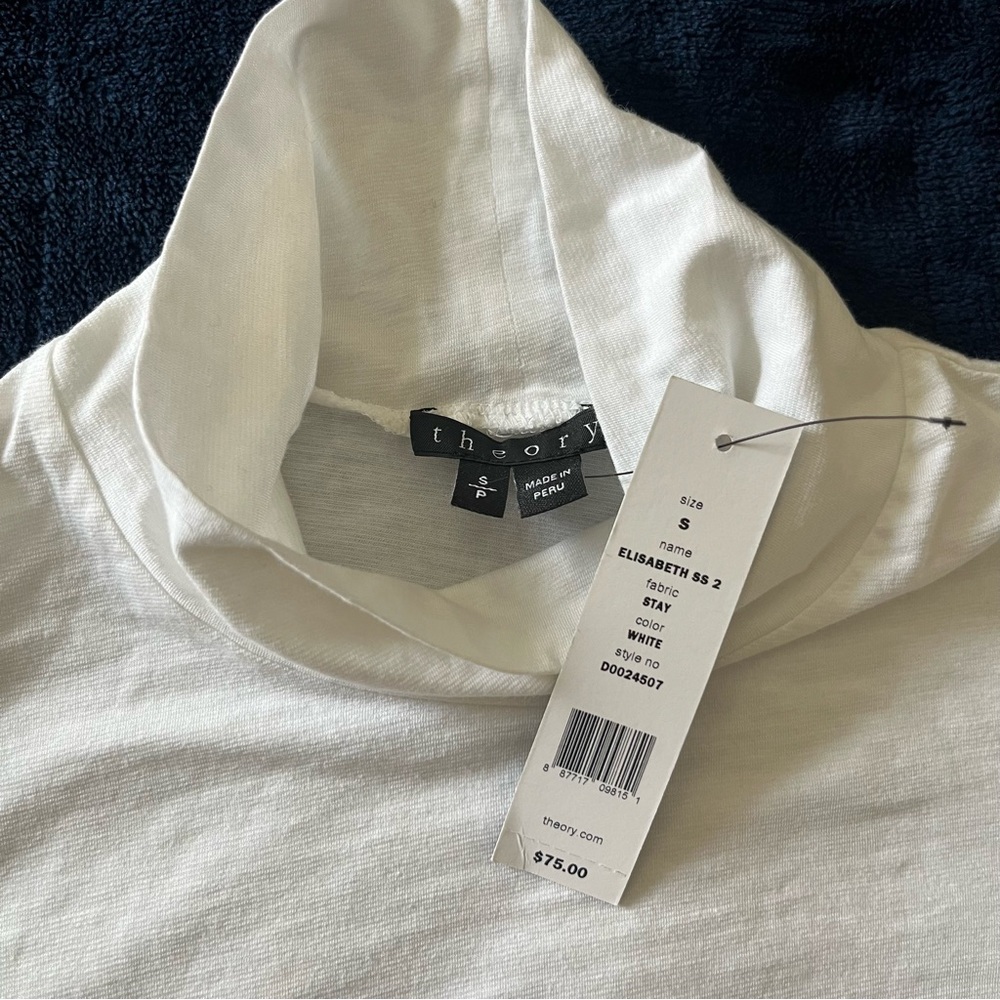 Theory Elisabeth Turtleneck Short Sleeve Shirt - Picture 4 of 7